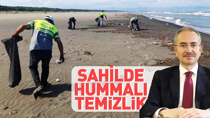 Çarşamba Belediyesi Hürriyet Sahili’nde Temizlik Çalışması Gerçekleştirdi